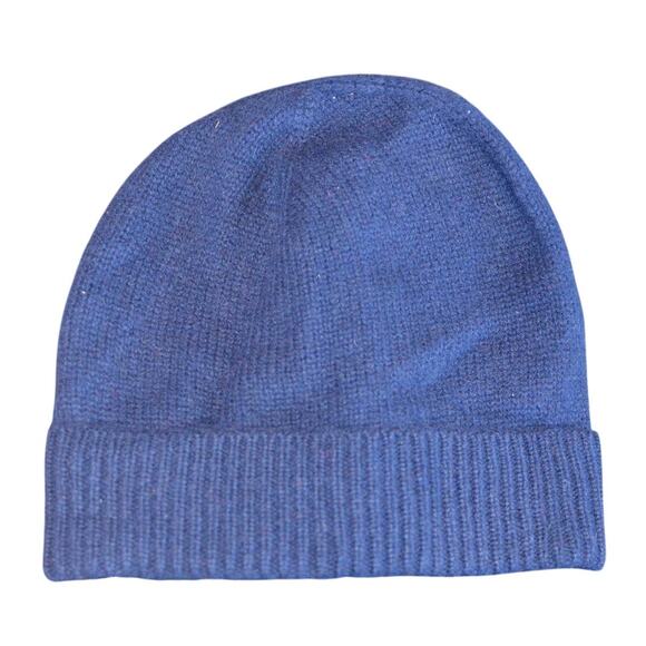 Charter Club 100% Cashmere Cuffed Beanie in Admiral Navy Blue